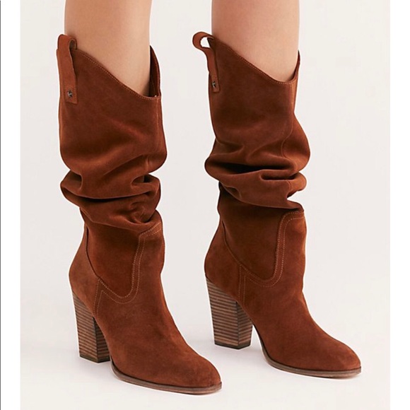 New! Free People slouchy tall heeled cowboy boots - Picture 8 of 8